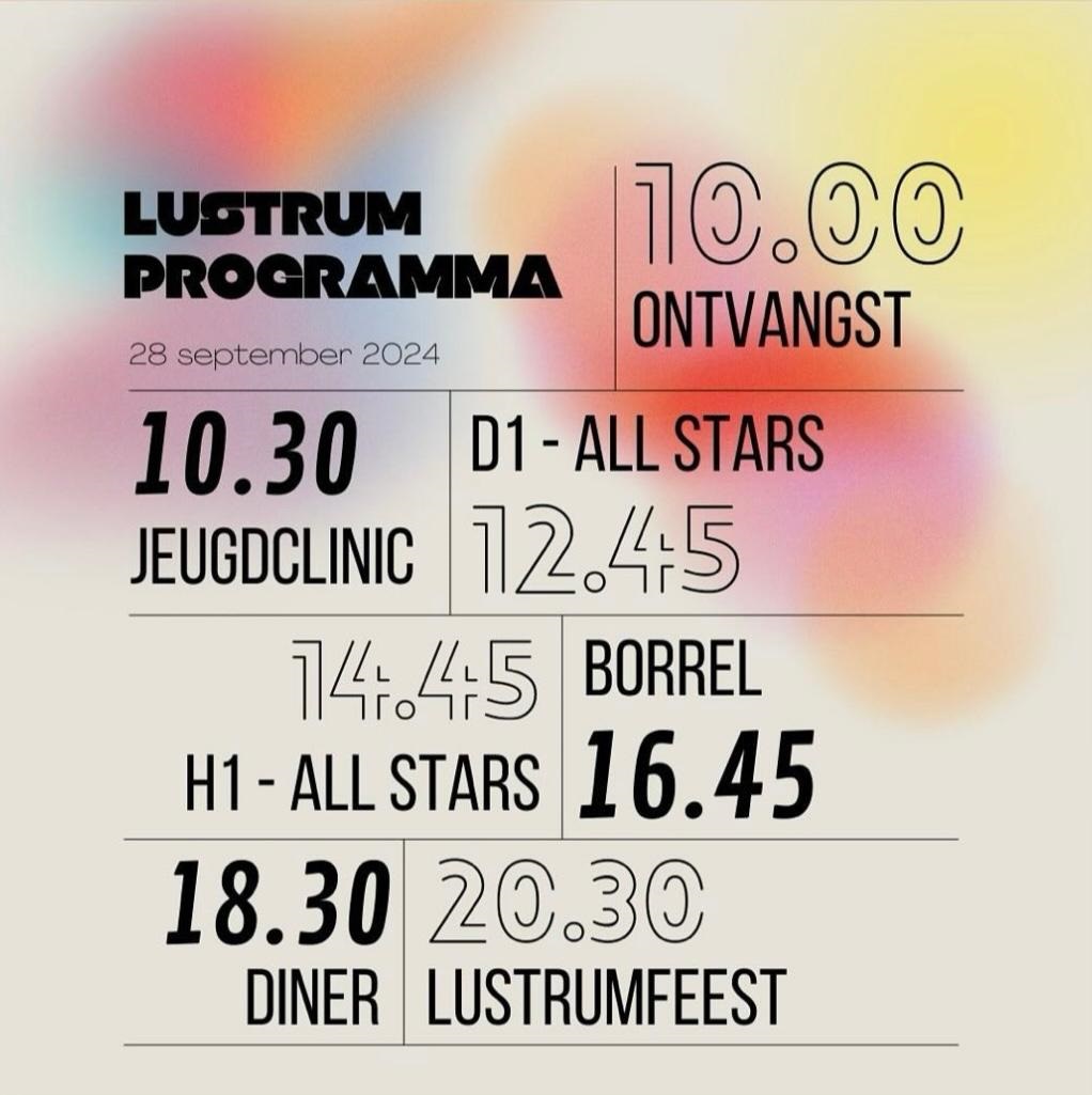 lustrumnieuws! programma 28 september 2024 Nieuws afbeelding